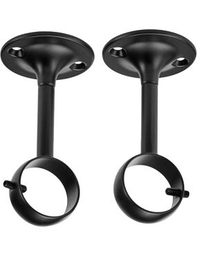 Set of 2 Black Ceiling Curtain Rod Brackets (46)